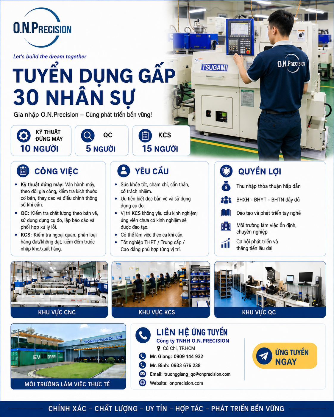 Tuyển dụng nhân sự O.N.Precision